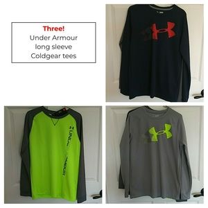 Three Under Armour Coldgear long sleeve tees